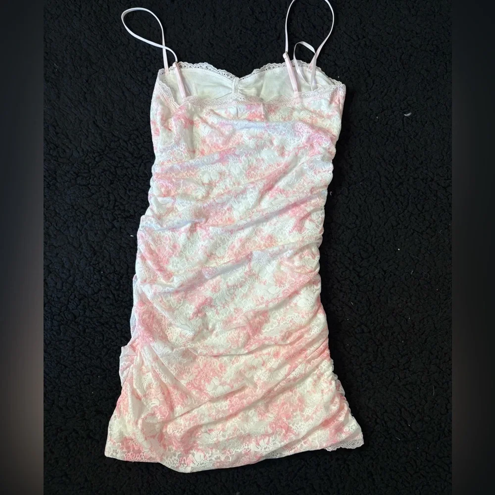 Limited edition LoveShackFancy x Victoria’s Secret PINK lace minidress.